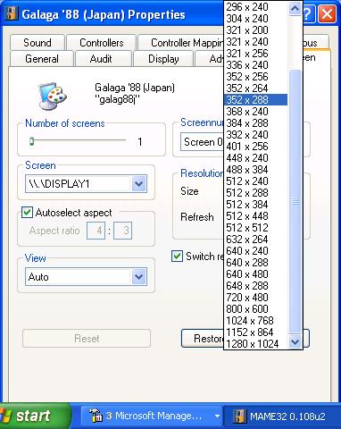 mame32 resolutions