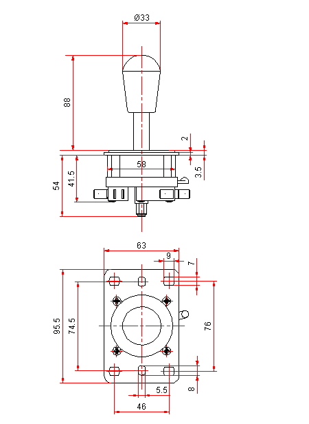 T-Stik joystick diagram
